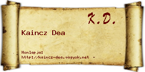 Kaincz Dea névjegykártya